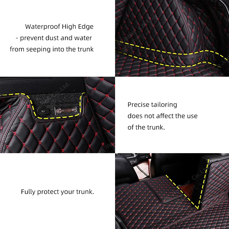 Auto Full Coverage Trunk Mat For VOLKSWAGEN VW Touran L 2016-2018 17 Car Boot Cover Pad Interior Protector Accessories