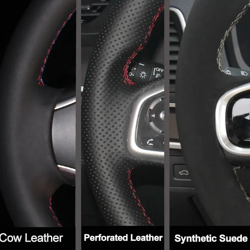 100% for BMW M Sport G20 G21 F40 F44 G22 G23 G30 G31 G32 G11 Hand Stitched black Genuine Leather suede Car Steering Wheel Cover
