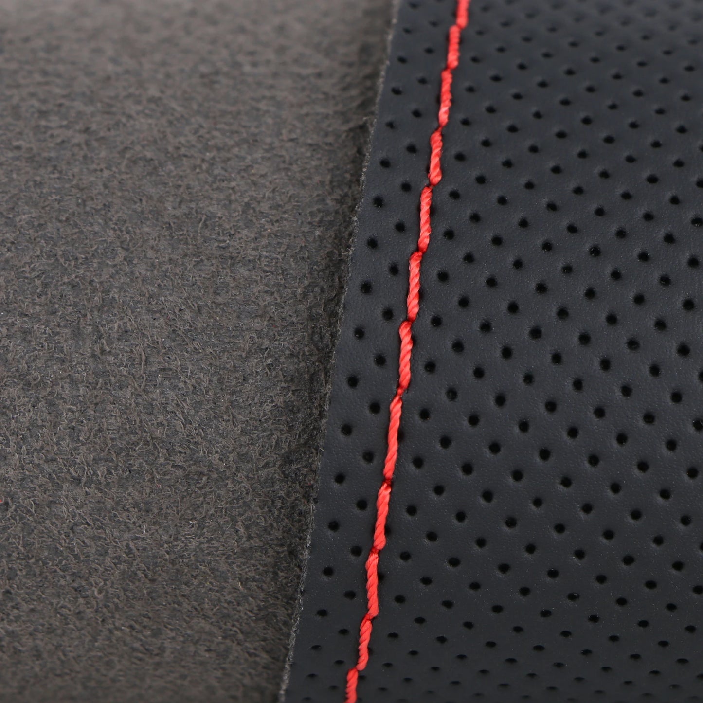 Handmade 37-39cm Car Steering Wheel Cover,Perforated Microfiber Leather, Breathable And Non-Slip Steering Wheel Protector