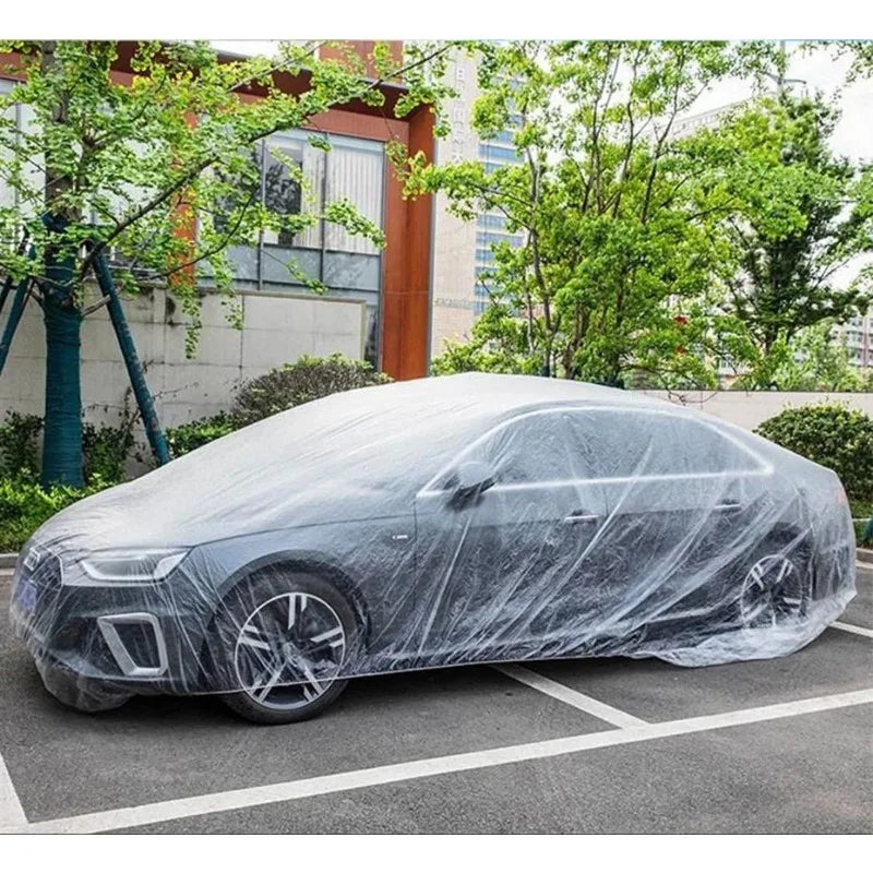 Disposable Car Cover Indoor Dustproof PEVA Car Cover Transparent Soft Scratch-Free Auto Exterior Protector Universal