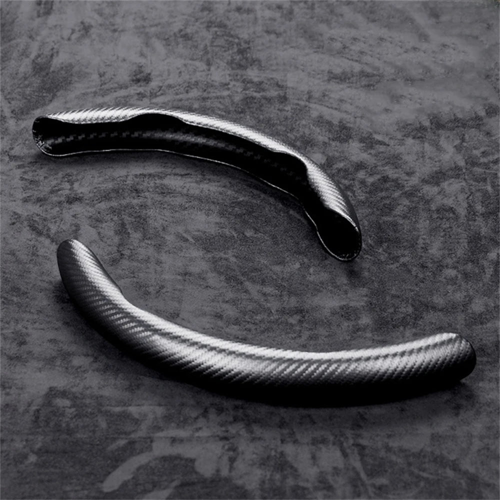 1pair Carbon Fiber Car Steering Wheel Cover Left+Right Non-Slip Steering Cover Protector Anti Dust Washable Interior Accessories