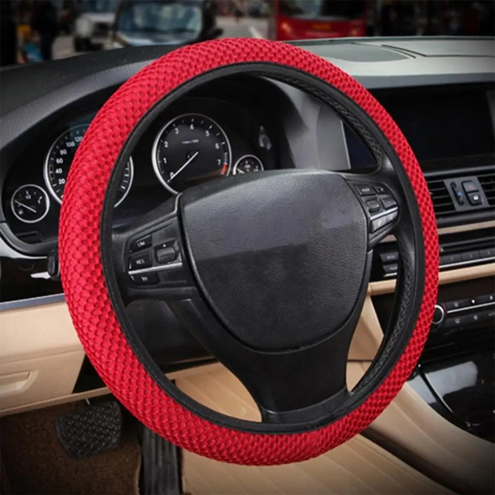 Steering Wheel Protector Cover Universal Breathable Car Decor Ice Silk Anti-Slip Car Decor