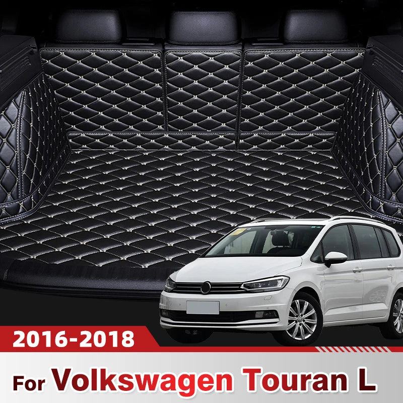 Auto Full Coverage Trunk Mat For VOLKSWAGEN VW Touran L 2016-2018 17 Car Boot Cover Pad Interior Protector Accessories