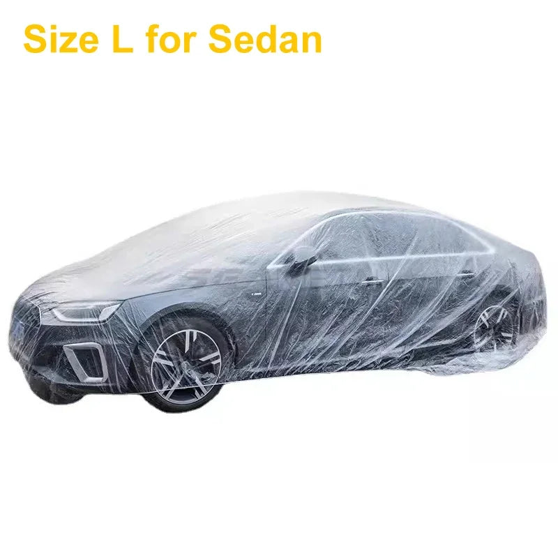 Disposable Car Cover Indoor Dustproof PEVA Car Cover Transparent Soft Scratch-Free Auto Exterior Protector Universal