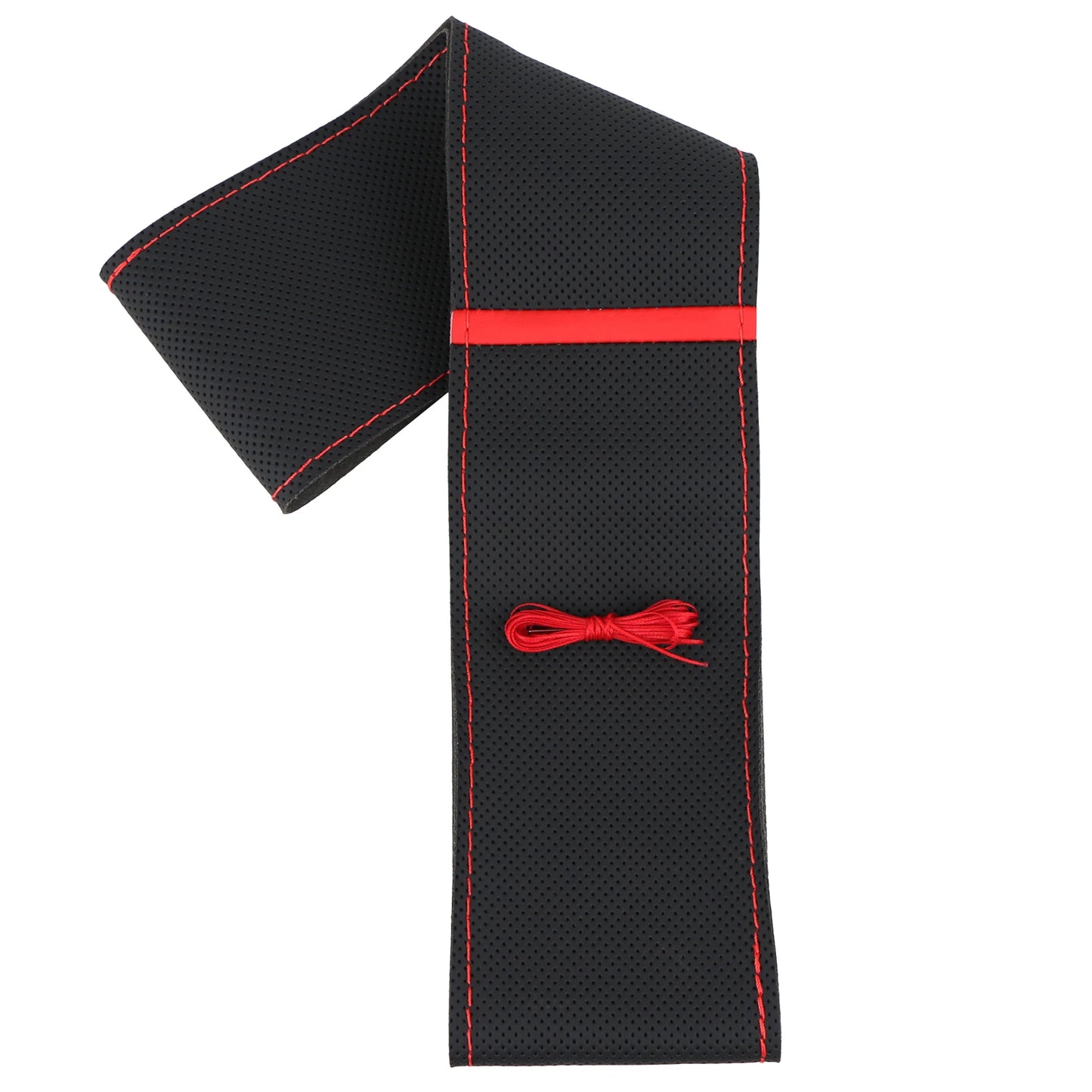 Handmade 37-39cm Car Steering Wheel Cover,Perforated Microfiber Leather, Breathable And Non-Slip Steering Wheel Protector