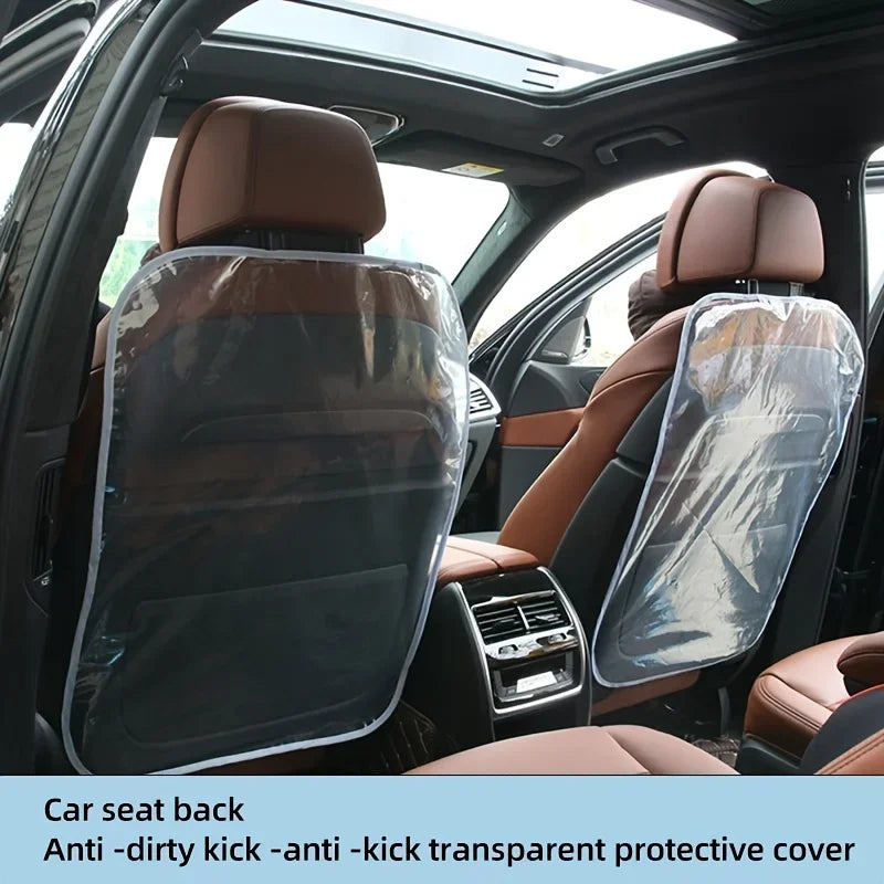 Transparent Back Seat Protector for Car,Slip&Kick&Dirt-Resistant Seat Back Cover Protect Car Interiors from Kids,Back of Seat Pr