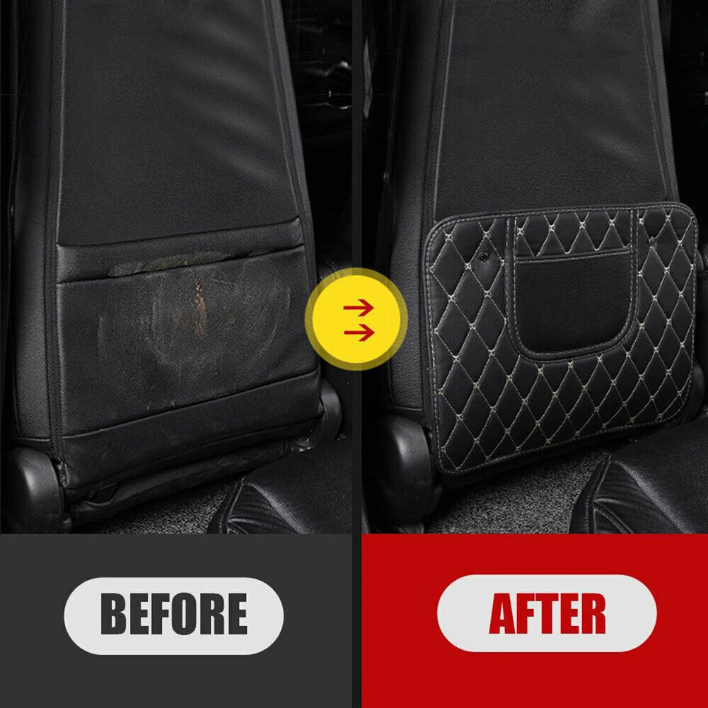 PU Leather Car Anti-Kick Mats Auto Seat Back Protector Cover Half-Size Black Car Back Seat Organizer Interior Accessories