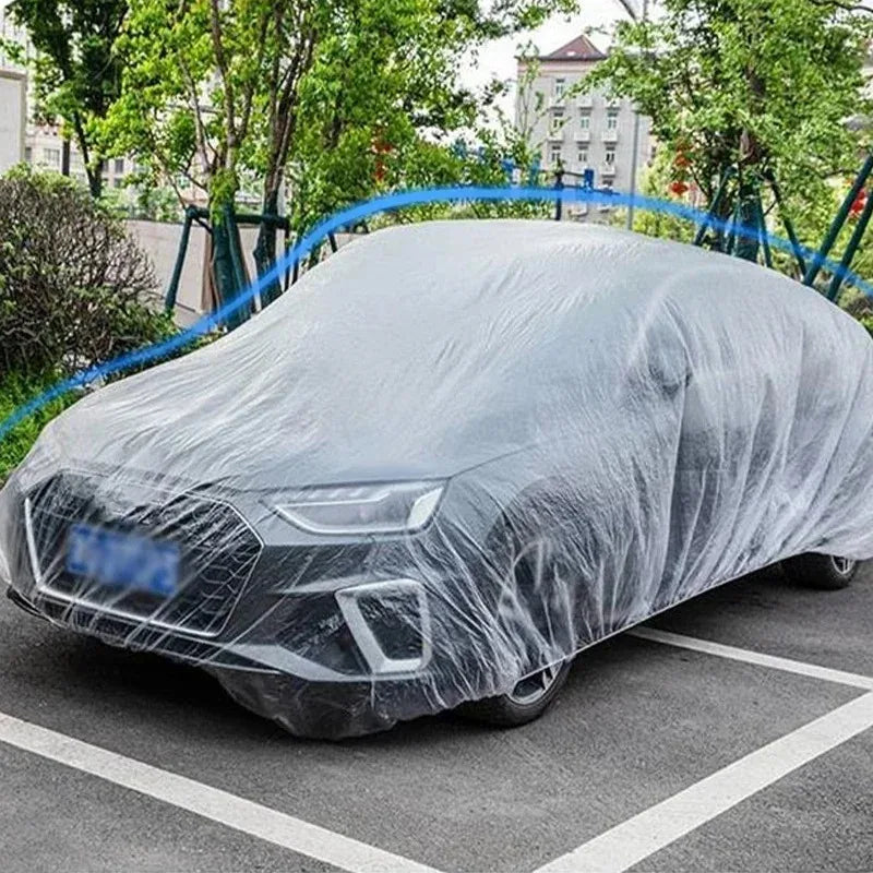 Disposable Car Cover Indoor Dustproof PEVA Car Cover Transparent Soft Scratch-Free Auto Exterior Protector Universal