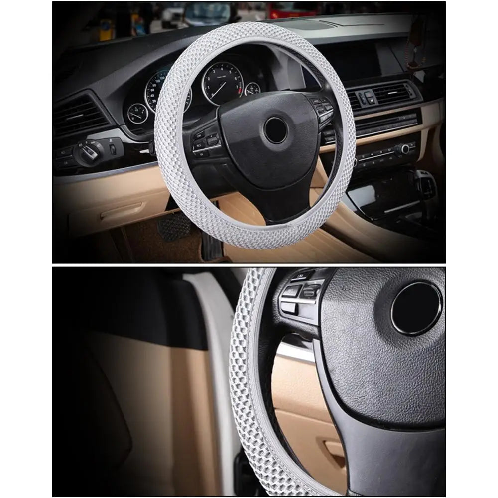 Steering Wheel Protector Cover Universal Breathable Car Decor Ice Silk Anti-Slip Car Decor