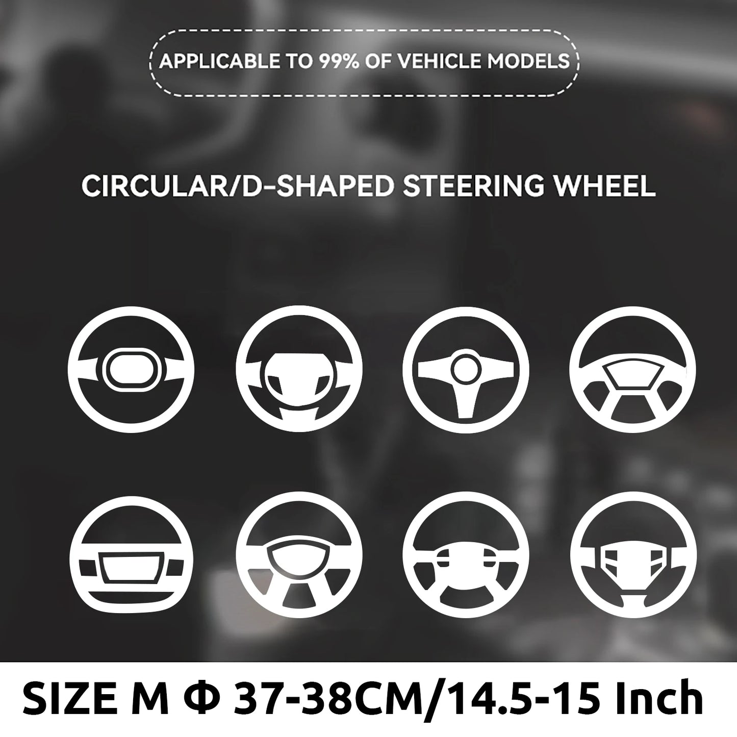 Handmade 37-39cm Car Steering Wheel Cover,Perforated Microfiber Leather, Breathable And Non-Slip Steering Wheel Protector