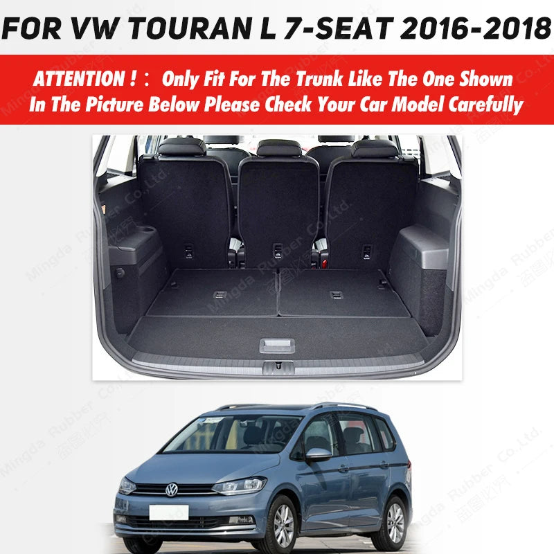 Auto Full Coverage Trunk Mat For VOLKSWAGEN VW Touran L 2016-2018 17 Car Boot Cover Pad Interior Protector Accessories