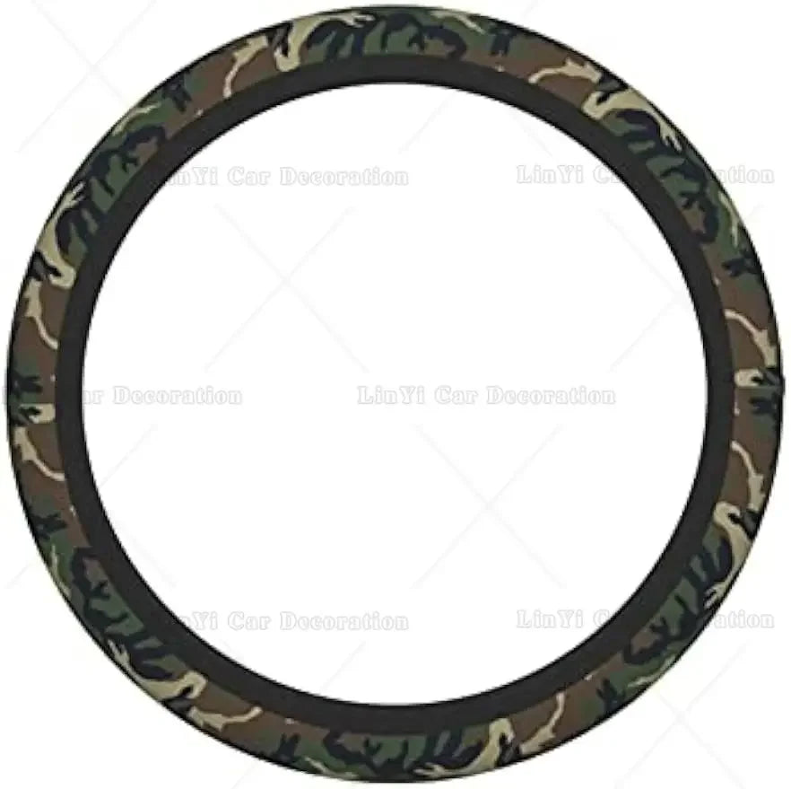 Green Camo Car Steering Wheel Cover Auto Steering Wheel Cover Protector Anti-Slip Durable Universal 15 In Fit Most Vehicles