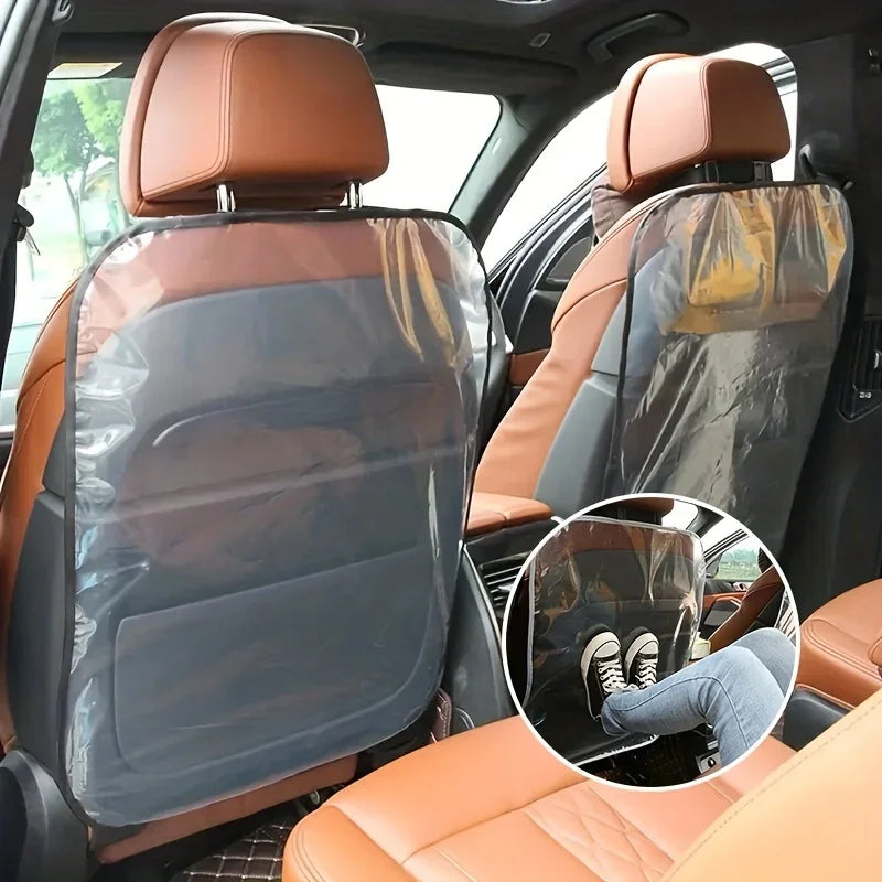 Transparent Back Seat Protector for Car,Slip&Kick&Dirt-Resistant Seat Back Cover Protect Car Interiors from Kids,Back of Seat Pr