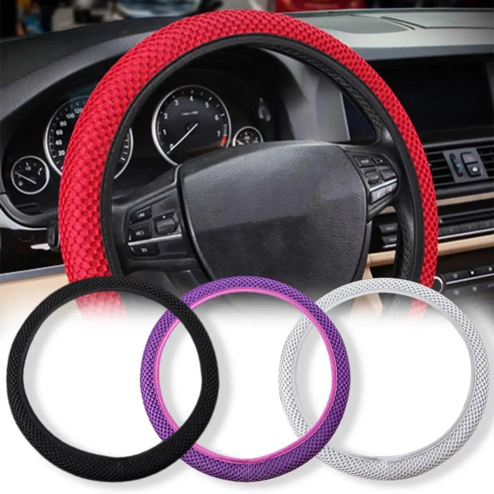 Steering Wheel Protector Cover Universal Breathable Car Decor Ice Silk Anti-Slip Car Decor