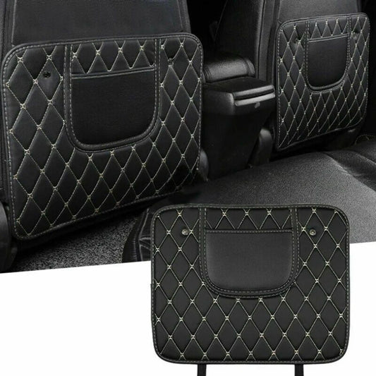 PU Leather Car Anti-Kick Mats Auto Seat Back Protector Cover Half-Size Black Car Back Seat Organizer Interior Accessories