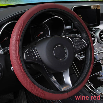 Universal Car Steering Wheel Cover Microfiber Leather Protection Cover Anti Slip Breathable for 37-39cm Steering Wheel Protector