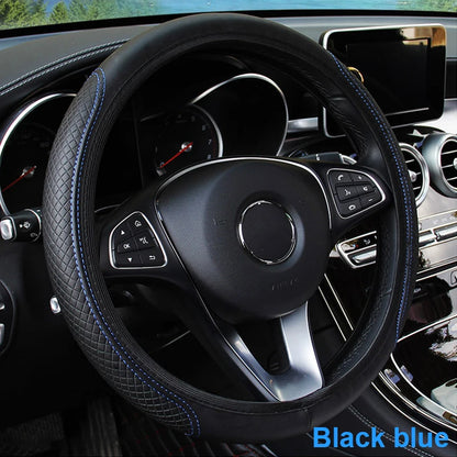 Universal Car Steering Wheel Cover Microfiber Leather Protection Cover Anti Slip Breathable for 37-39cm Steering Wheel Protector